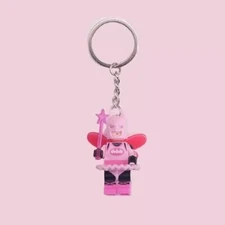 Cute Exclusive Pink Fairy Batman Lego Keychain Valentine's Day Couple Gifts