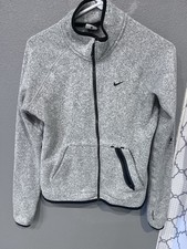 Nike Fleece Full Zip Therma-Fit Womens Gray Running Jacket 806983 Medium