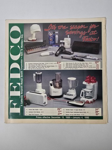 1989 Fedco Christmas Circular Electronics Toys Camcorders Cameras 12 Pages