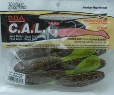 DOA 14-351 Cal Airhead Lure RBCHT RootBeer Chartreuse Tail 6CT