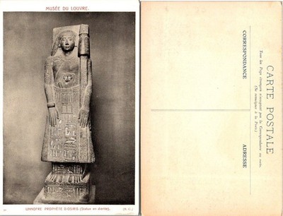 Musee du Louvre Postcard Unnofre Prophete d'Osiris Statue Diorite Unposted