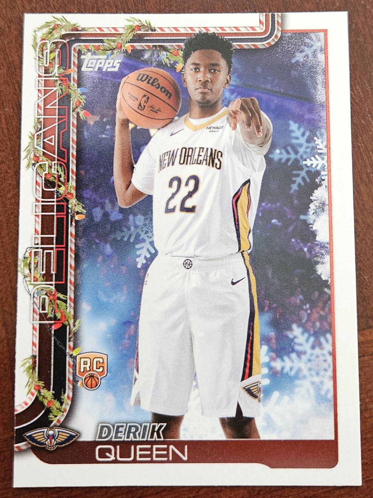 2025-26 Topps Holiday Base Derik Queen RC New Orleans Pelicans #H173
