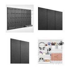 VEVOR Metal Pegboard Panels 2/3/4 Pcs 24x12/32x16" Wall Organizer Tool Storage