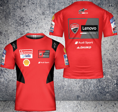 Custom Name - Men's Ducati Logo Racing Team - All Size