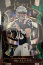 2025 Panini Select - Concourse Drake Maye #80 Black & Green Shock Prizm