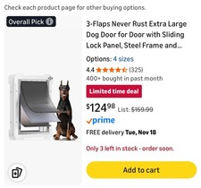 three Flaps Extra Large Dog Door with sliding lock panel