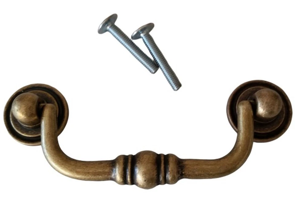 Truhengriff BA 80mm Hängegriff Kommode Klappgriff Altmessing Möbelgriff *721