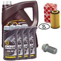 MotoröL Filter Set Mannol 5W30 C4 API SN 9 Liter + Schraube FüR Mercedes Vito
