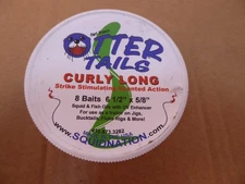 New Capt. Bruce's Otter Tails Red Curly Long Fishing 8 Baits 6 1/2  x 5/8