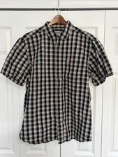 Carhartt Relaxed Fit Mens Short Sleeve Button Down Shirt Size XL Black Plaid
