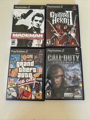 PS2 Games Grand Theft Auto, Call of Duty, Guitar Hero, Mademan Play Station 2