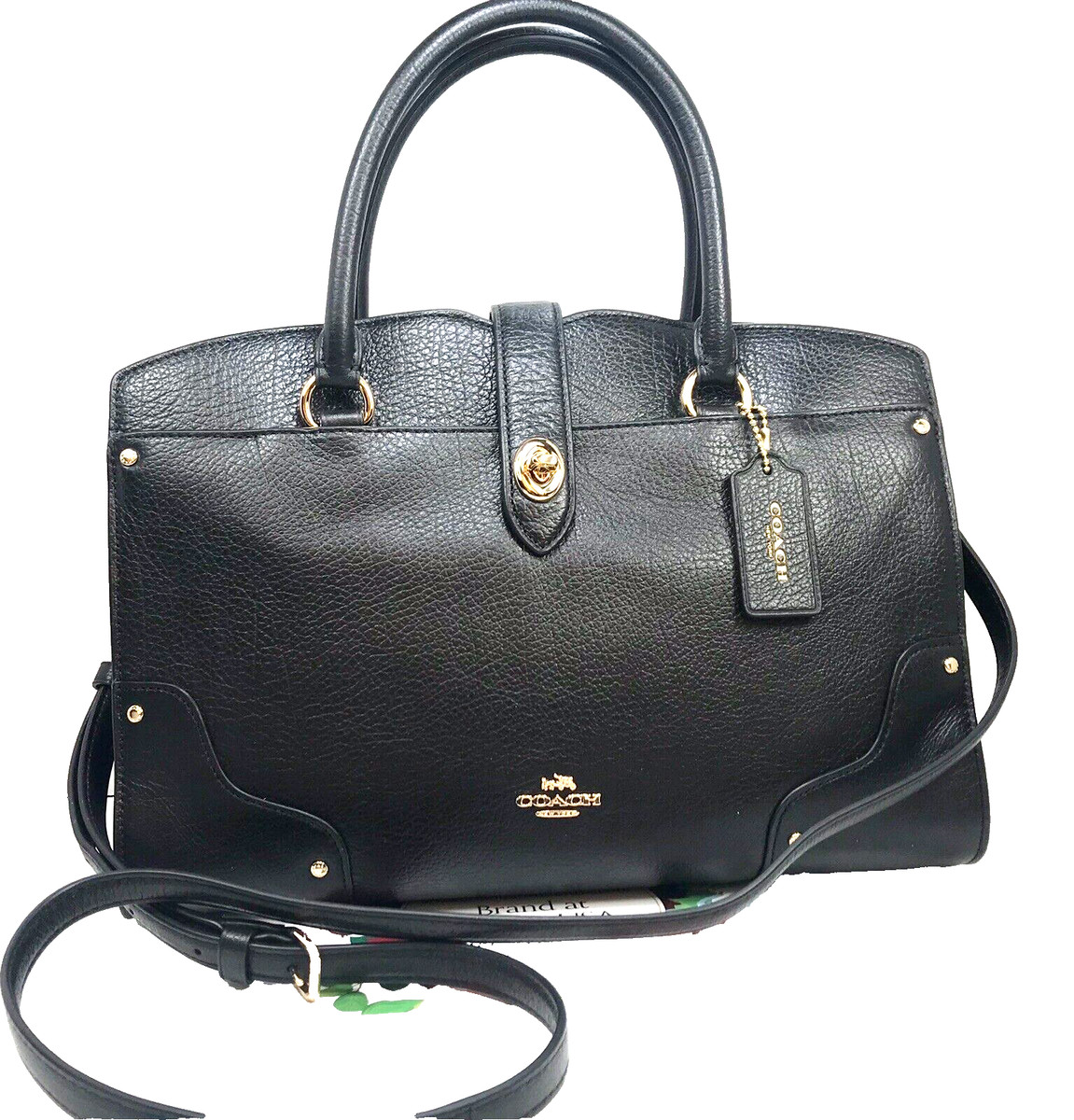 💯 COACH Mercer 31 Satchel Grain Leather Shoulder Bag Handbag 
