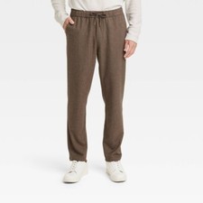 Casual Pull On Tapered Trousers Goodfellow BROWN Herringbone XS S M L XL XXL