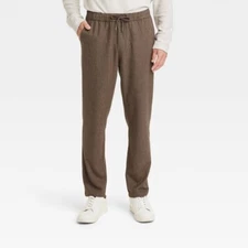 Casual Pull On Tapered Trousers Goodfellow BROWN Herringbone XS S M L XL XXL
