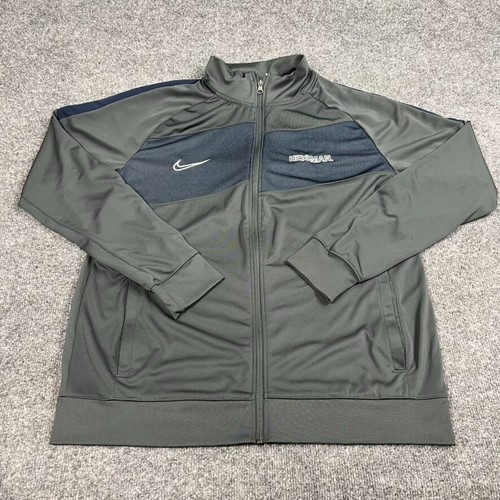 Nike Track Jacket Mens XL Gray Heisman Embroidered Dri Fit Full Zip Sweatshirt - 第 1/13 張圖片