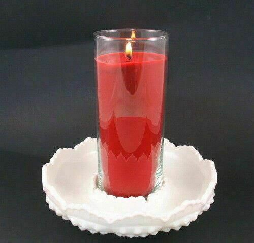 Fenton Glass Milk Glass Hobnail Chip & Dip Candle Bowl #3778 - Picture 1 of 5