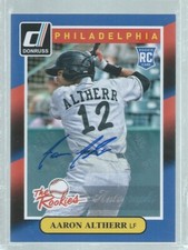 AARON ALTHERR 2014 DONRUSS THE ROOKIES AUTO ROOKIE RC #67