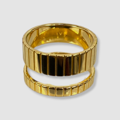 【関税込み】Slot Ring - Ivi - Egg Shell - Or $421 IVI Women's 18k Gold Plated Sterling Silver Slot Ring