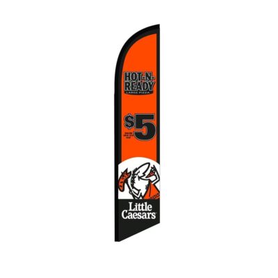 Little Caesars $5 Hot & Ready Swooper Flutter Feather Flag | 3ft W x 11.5ft Tall