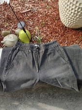 Pantalones Bevy Flog Shely Talla 26 Vaqueros Negros Algodón Cintura Elástica Elastizados
