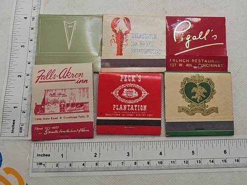 Vintage Matchbook Collectible Ephemera lot of 6 matchbooks advertising unused