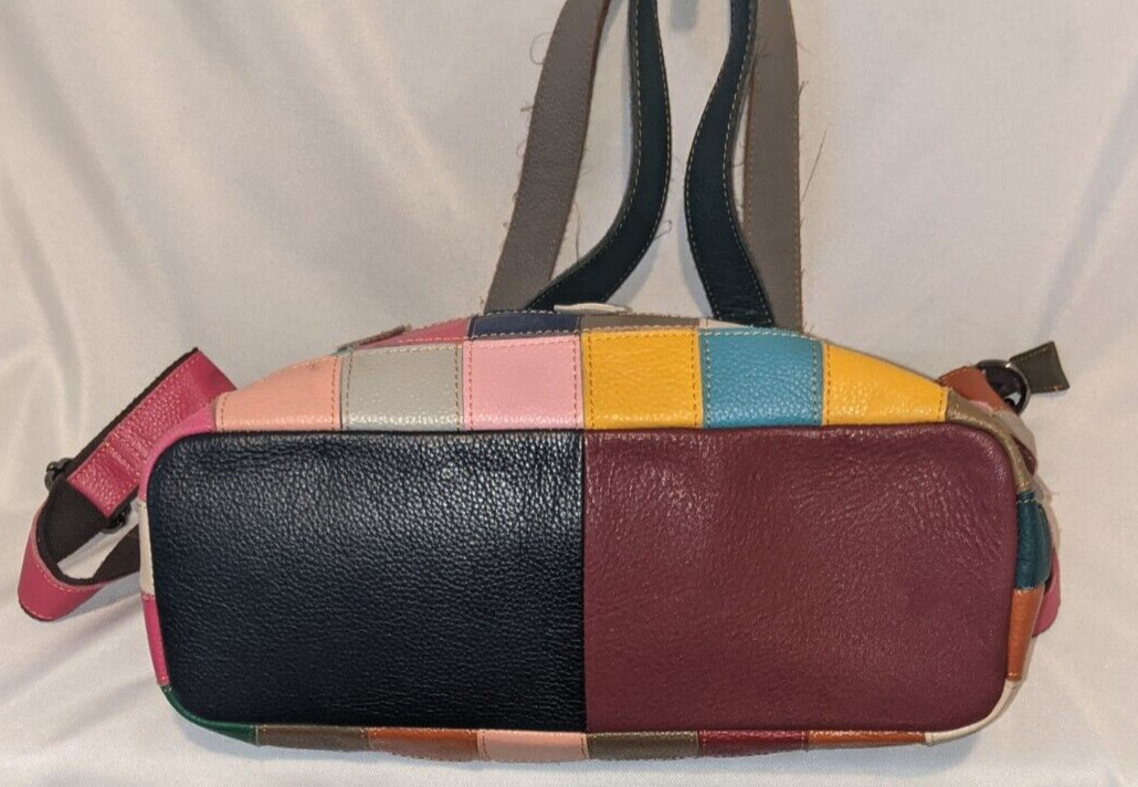 AMERILEATHER Multicolor PATCHWORK Grommet Tote BA… - image 4