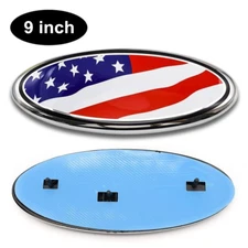 9inch For Ford Emblem F150 Red American Flag Front Grille Tailgate Oval Badge