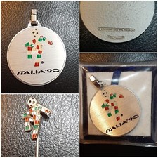 MEDAGLIA MEDAGLIETTA E SPILLA PINS PUBBLICITARIA ITALIA 90 BERTONI MILANO VINTAG