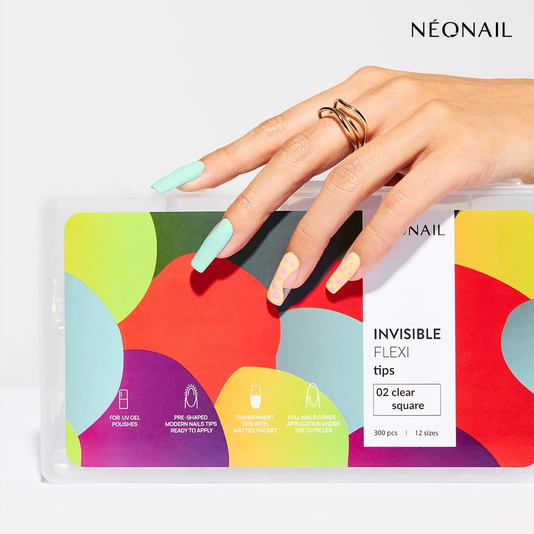 Neonail Flexi Tips Invisible Künstliche Fingernägel Typ 02 Clear Square 300 St. - Image 3
