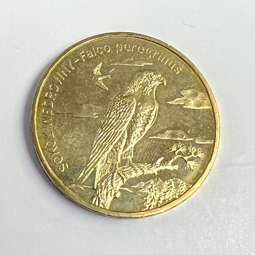 2008 Poland 2 Zlote Peregrine Falcon, Bird Coin, Y#627, UNC