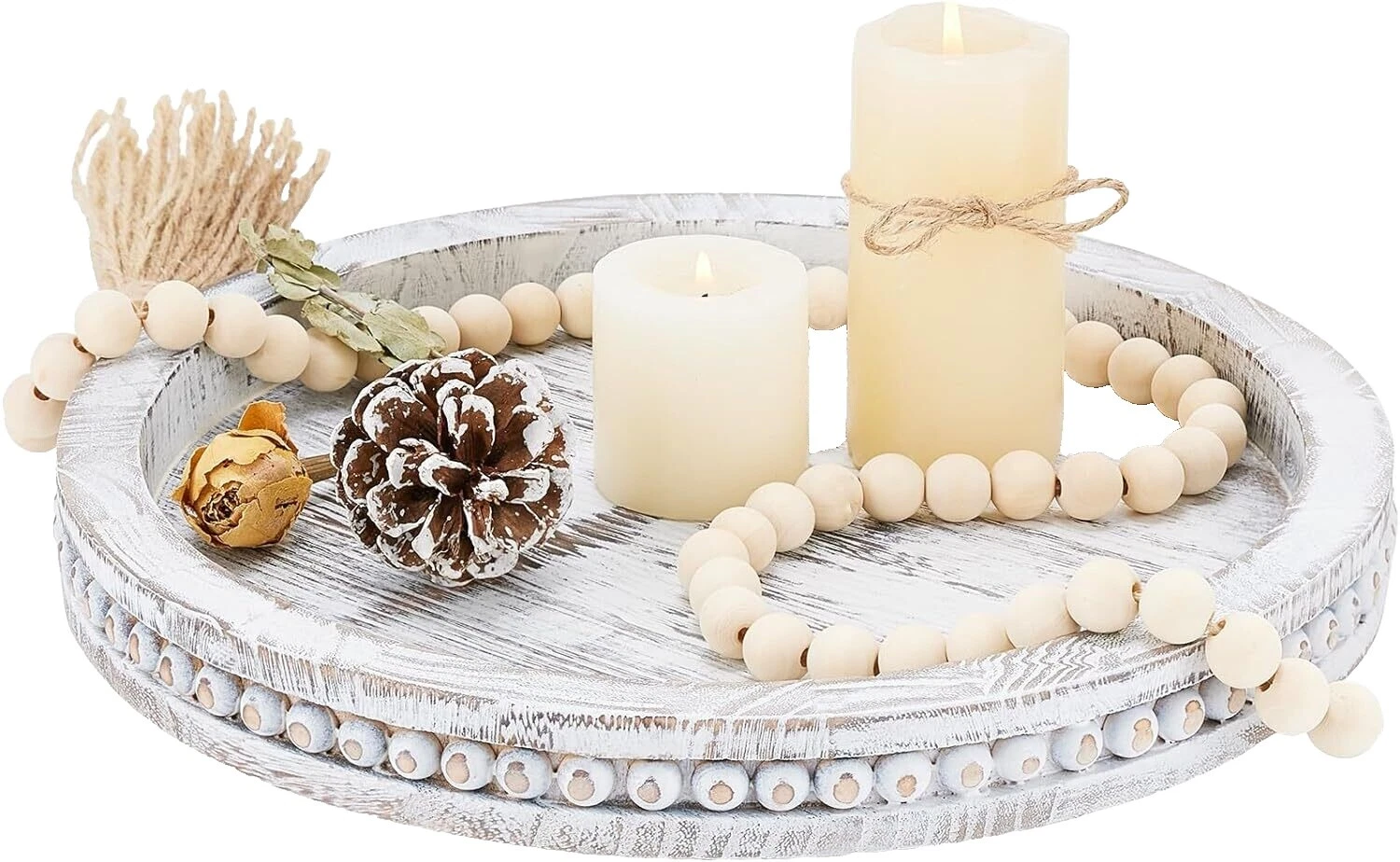 木制白色大浅盘