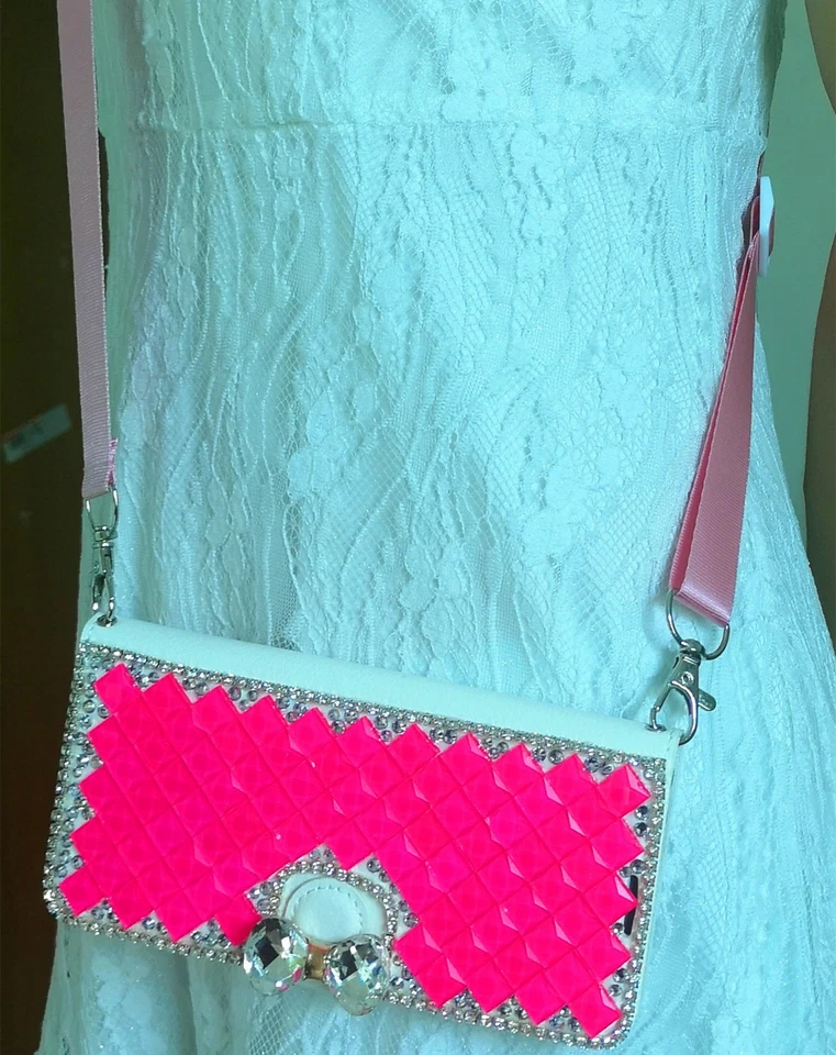 Sparkly Leather Wallet Flip Phone Case With  Lanyard For iPhone 17 PRO MAX - Image 3 of 4