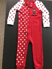 NWT Disney  Minnie Mouse  Infants Red Zip Front 1-piece Pajamas 24M 