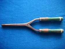 Antique Metal Hair Curling Iron 9 1/2" w/ pointed end - Wood Handles 