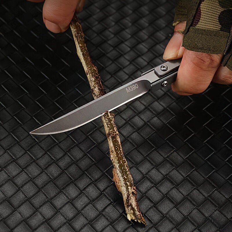 Folding Pocket Knife w Carry Case 7.5in Stainless Steel Rotating Folding Knife