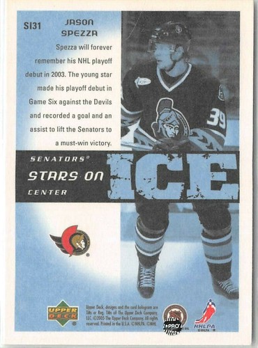 2005-06 Upper Deck Victory Stars on Ice #SI31 Jason Spezza - Picture 2 of 2