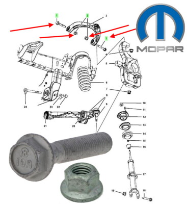 Querlenker Mutter & Schraube oben vorn Dodge RAM 1500 Bj:94-25 (Stück)