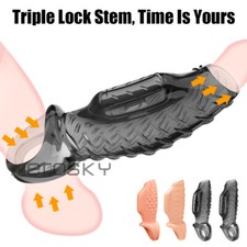 Soft Reusable Penis Extender Enlarger-Extension-Sleeve-Bigger Girth-Enhancer Men