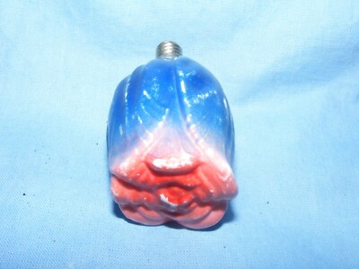Weihnachten Figur Glühbirne blaue Rose Vintage Milchglas Dekoration alt