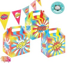 COMIC BOOK Impact Superhero Party Boxes - Pop Art Meal Box Birthday Food Bag HB