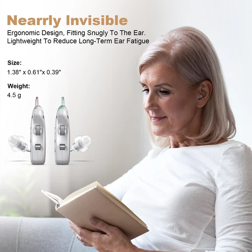 1 Pair Mini Hearing Aids With Rechargeable Case For Seniors with Hearing Loss - Picture 5 of 33