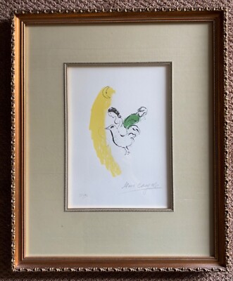 Coq au Croissant  by Marc Chagall -- 1957 Original Litho - ON SALE!