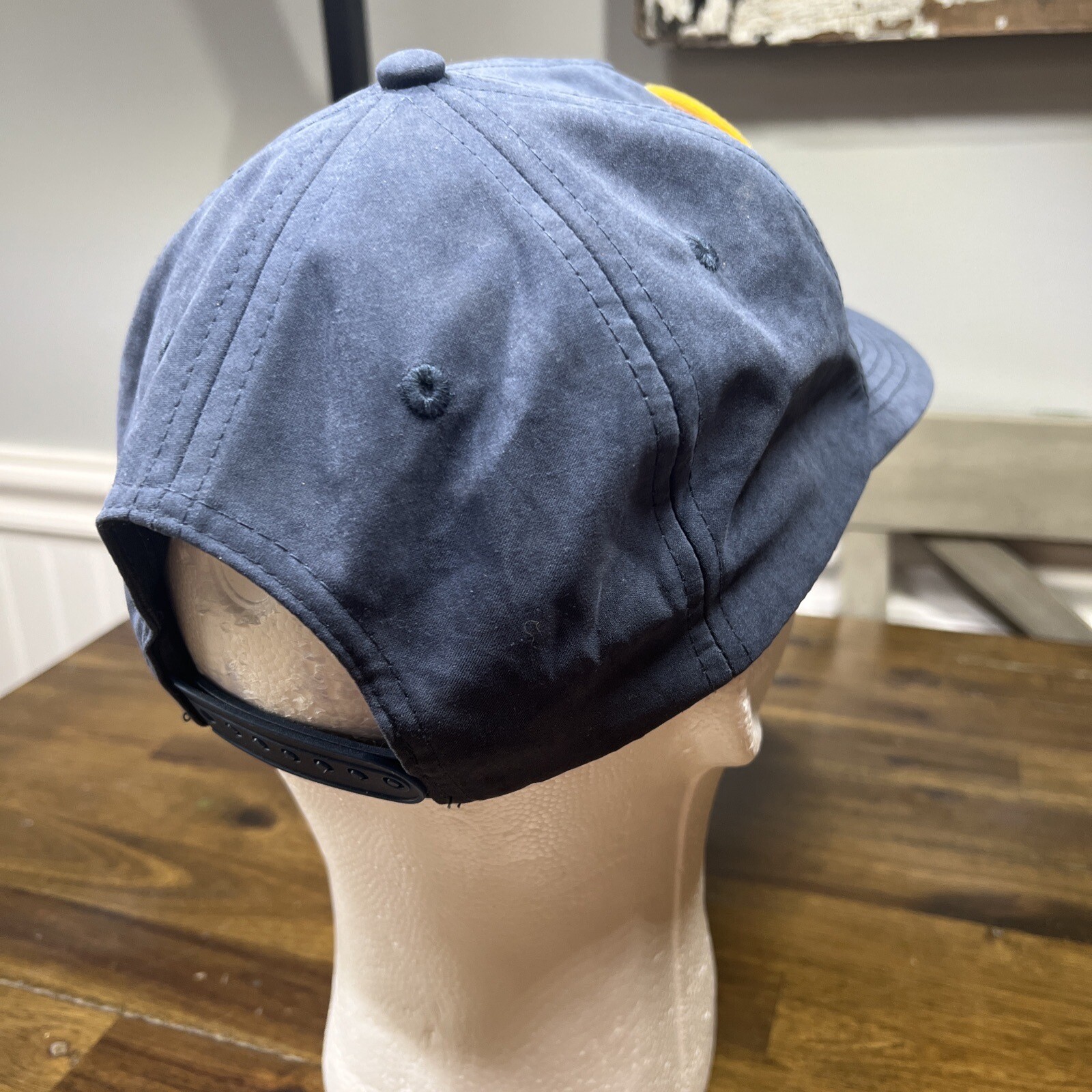 Over Under Flag Patch Hat Snap Back Big Patch Navy - image 5