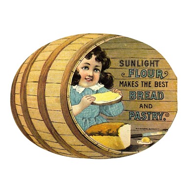 Sunlight Flour Makes the Best Bread and Pastry - Antique Die-Cut Trade Card