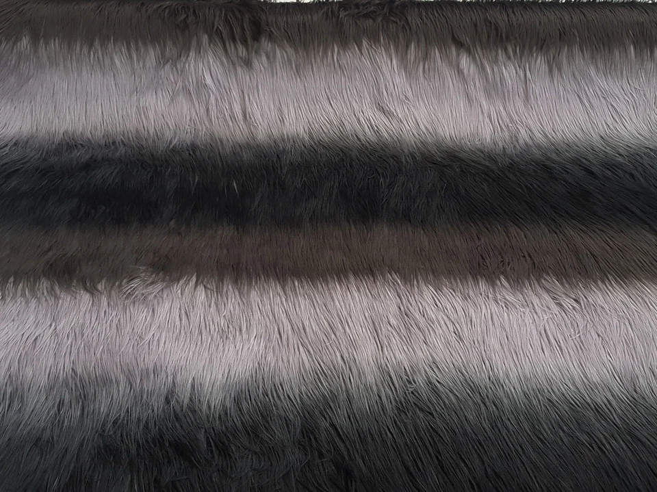 Webpelz Langhaar kuscheliges Kunstfell Stoff Deko Teppich 3875-001 gestreift - Bild 2 von 4