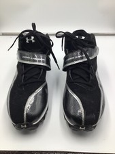 Under Armour,Men's,Size 12.5, Black,Sliver,White,Football Cleats,Shoes,1215736