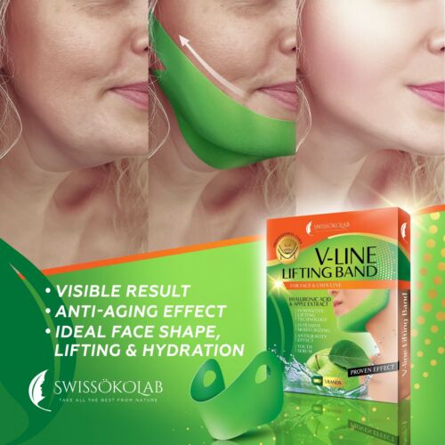 Double Chin Reducer V Shaped Slimming Mask Face Lift Tape Chin Up Patch - Picture 2 of 7