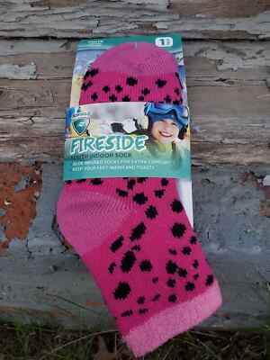 Sof Sole Youth Fireside Indoor Lodge Socks Warm Holiday Gift Cozy Pink Black