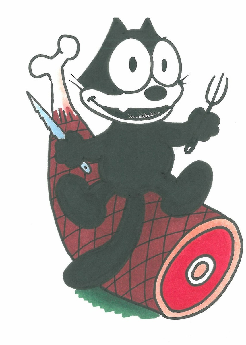FELIX 9-Card SET#1 print Classic Cat ART comic cartoon LOT drawing