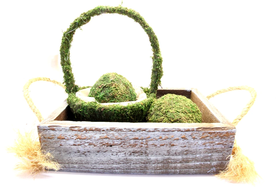 Redwood Basket Flower Box Planters Crate Decorative Home & Garden Decor - Image 3 of 4